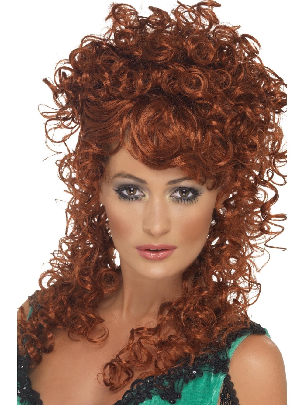 Smiffys Saloon Girl Synthetic Wig Unisex Adult One Size Auburn Cosplay Halloween